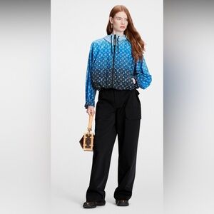 Louis Vuitton Hooded Parka Monogram Spray Pattern Windbreaker Size 34 Oversize